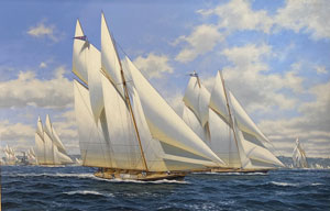 Terry Bailey, RSMA, "America’s Cup 1876 Yachts Madeleine US vs Countess Of Dufferin CA"